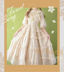 Forest Song - Daily Lolita Shirt Apricot Embroidered Blouse