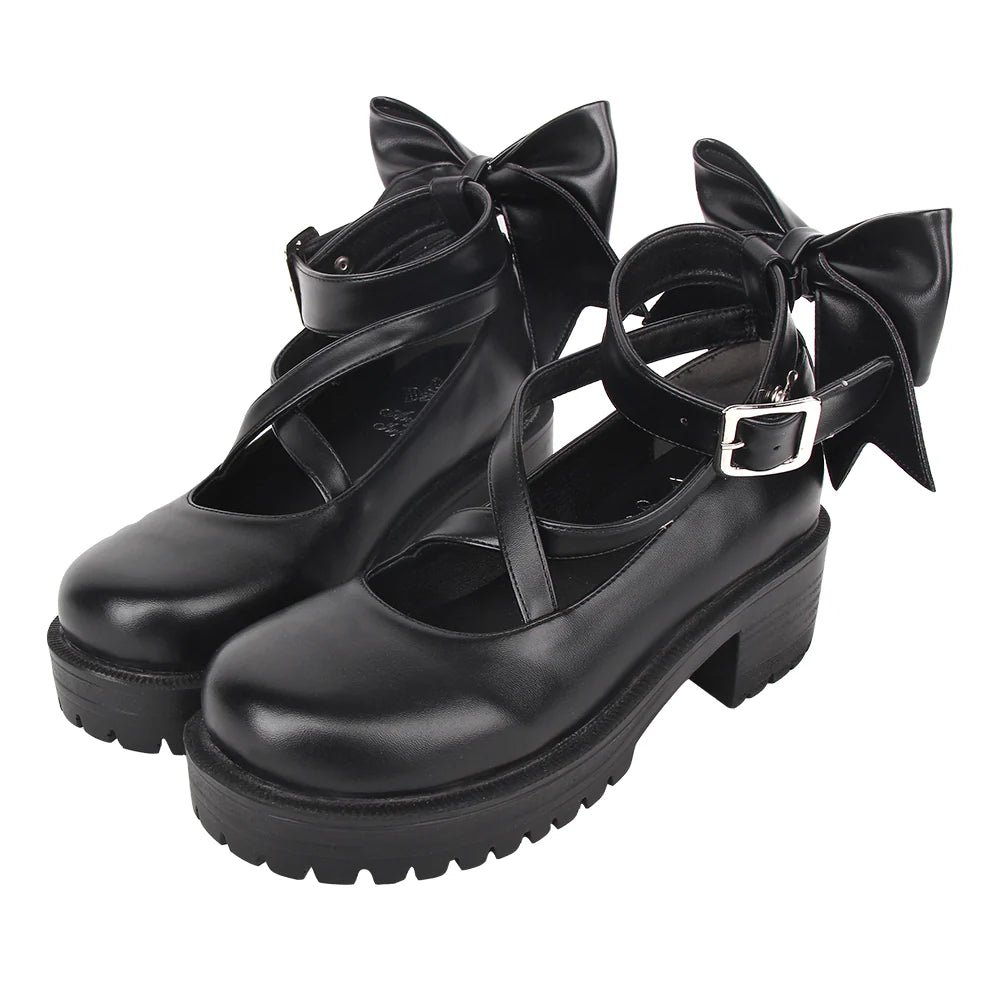 Angelic Imprint - Punk Lolita Black Platform Shoes