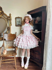 Nn Star - Half Sugar Ism - Sweet Lolita JSK Low Waist Dress With Tiered Hem