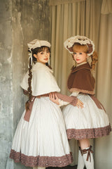 Miss Point - Classical Chocolate - Winter Classic Lolita Cape with Sweet Perter-pan Collar