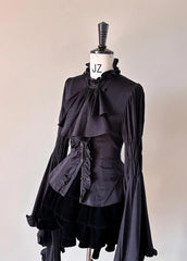 FlowerFairyDaily - Twilight Blessing - Gothic Lolita Blouse with Oversized Princess Sleeves