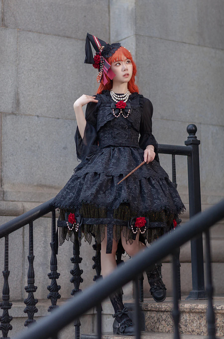 Infanta - Witch's Apprentice - Gothic Lolita Split Type Black Suit