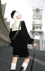 LizBird - Tomorrow Song - Ouji Lolita Loose Sweater and A-line Shorts