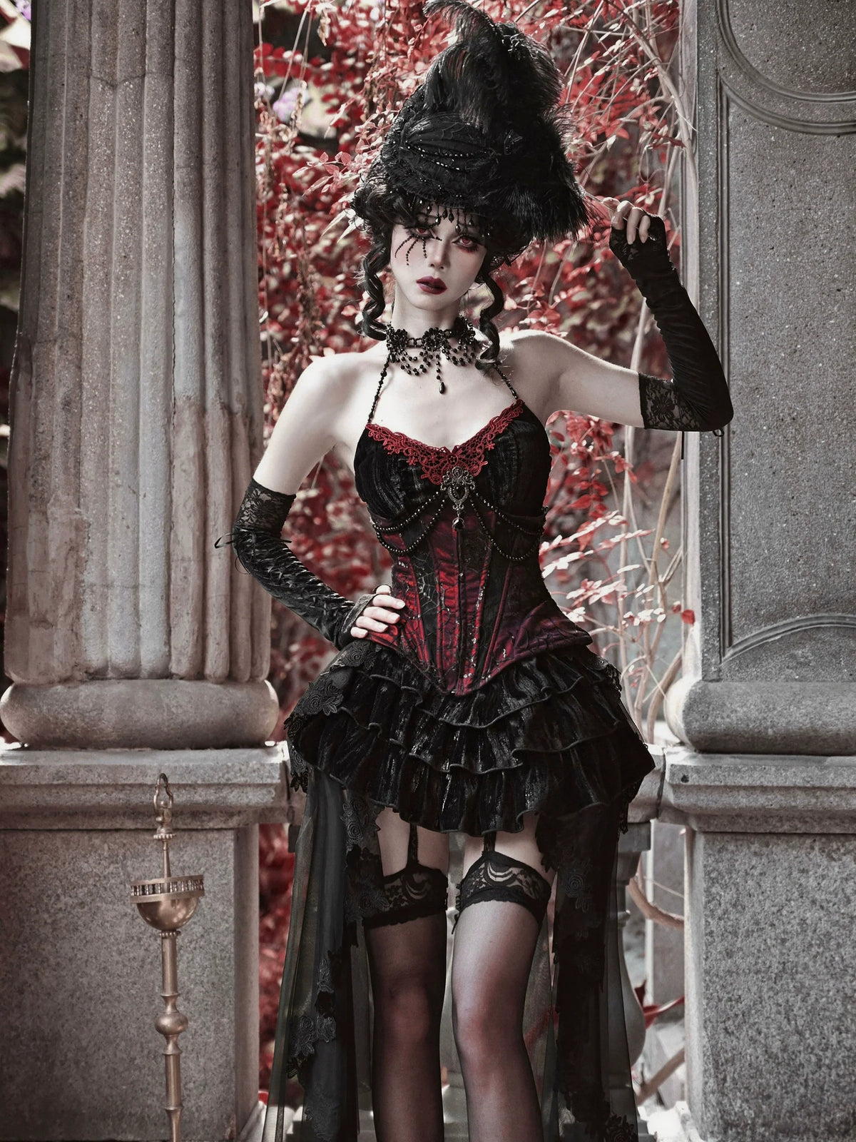Blood Supply - Duchess - Velvet Gothic Lolita Dress, Corset & Skirt