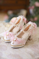 One Night - Gorgerous Bridal Lolita Shoes With 3 Heel Heights