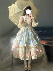 Uncle's Workshop - Sleep Macaron - Sweet Lolita OP Dress Solid Color Dress
