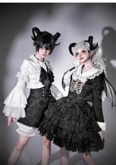 CastleToo - Crossbone - Ouji Lolita Shorts Suit Gothic Lolita Top and Blouse