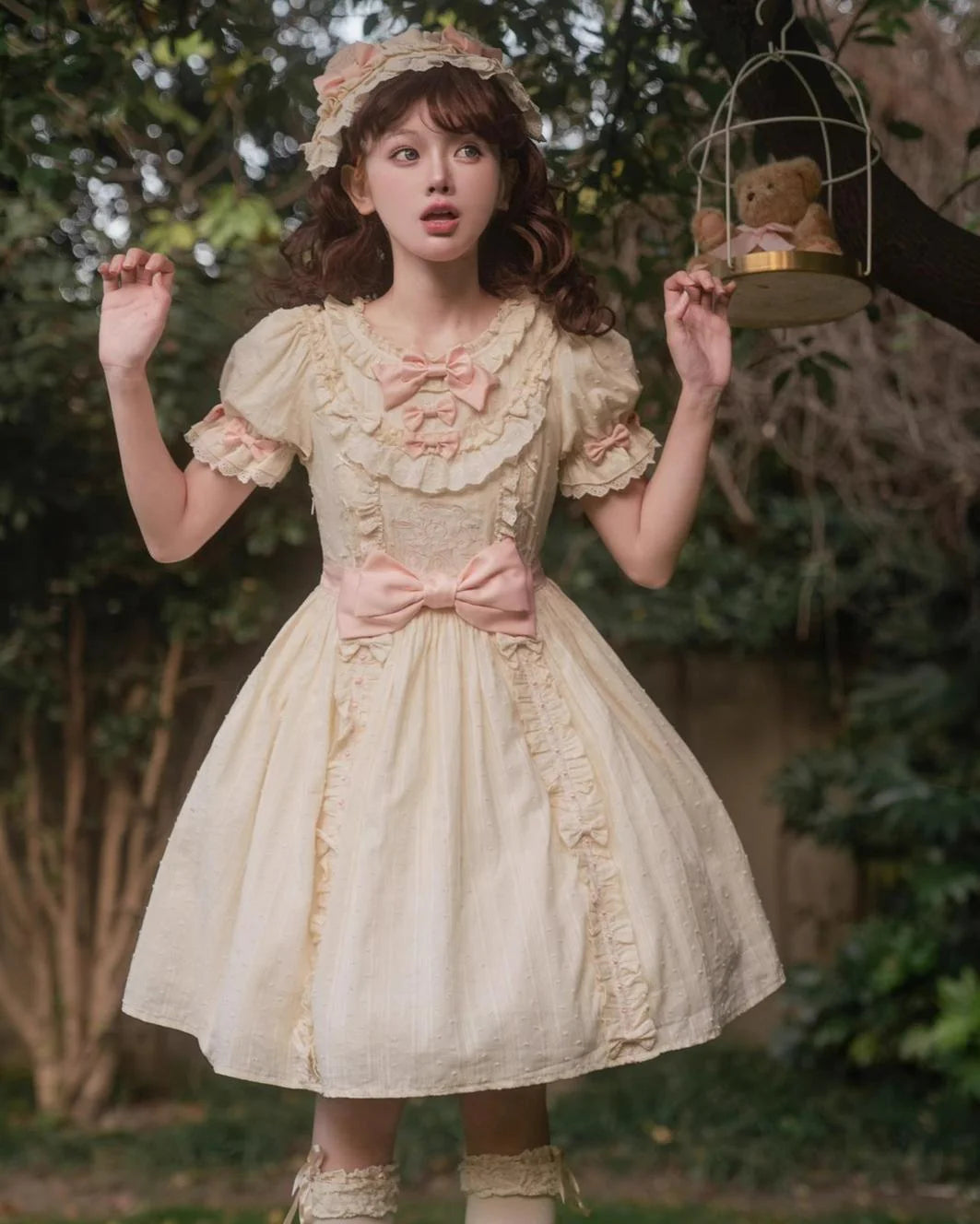 Seventeen Girls - Vintage Sweet Bear - Sweet Lolita OP Fullset Lolita Headdress