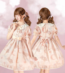Polaris Lolita - Starry Wish Bear 2.0 - Kawaii Lolita OP Dress with Short Puffy Sleeves