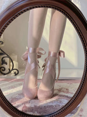 Pure Tea For Dream - Butterfly Specimen - Shiny Ballet Lolita Shoes Sweet Lolita Platform Heels