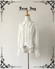 Forest Song - Griffin's Appointment - Vintage Lolita Shirt Pointed Collar