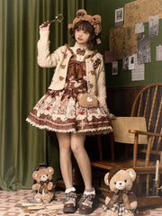 To Alice - Dear Dolls - Sweet Lolita Salopette Bear Print Dress