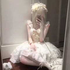 Flight Diary - First Love Praise - Sweet Lolita JSK Tiered Dress Princess Cake Dress