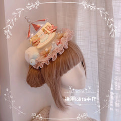Cat Box - Night Party - Kawaii Lolita Small Top Hat KC Headdress
