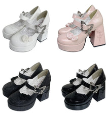 Dreamland - Cyclic Wonders - Elegant Lolita High Platform Shoes with Butterfly and Rose Details