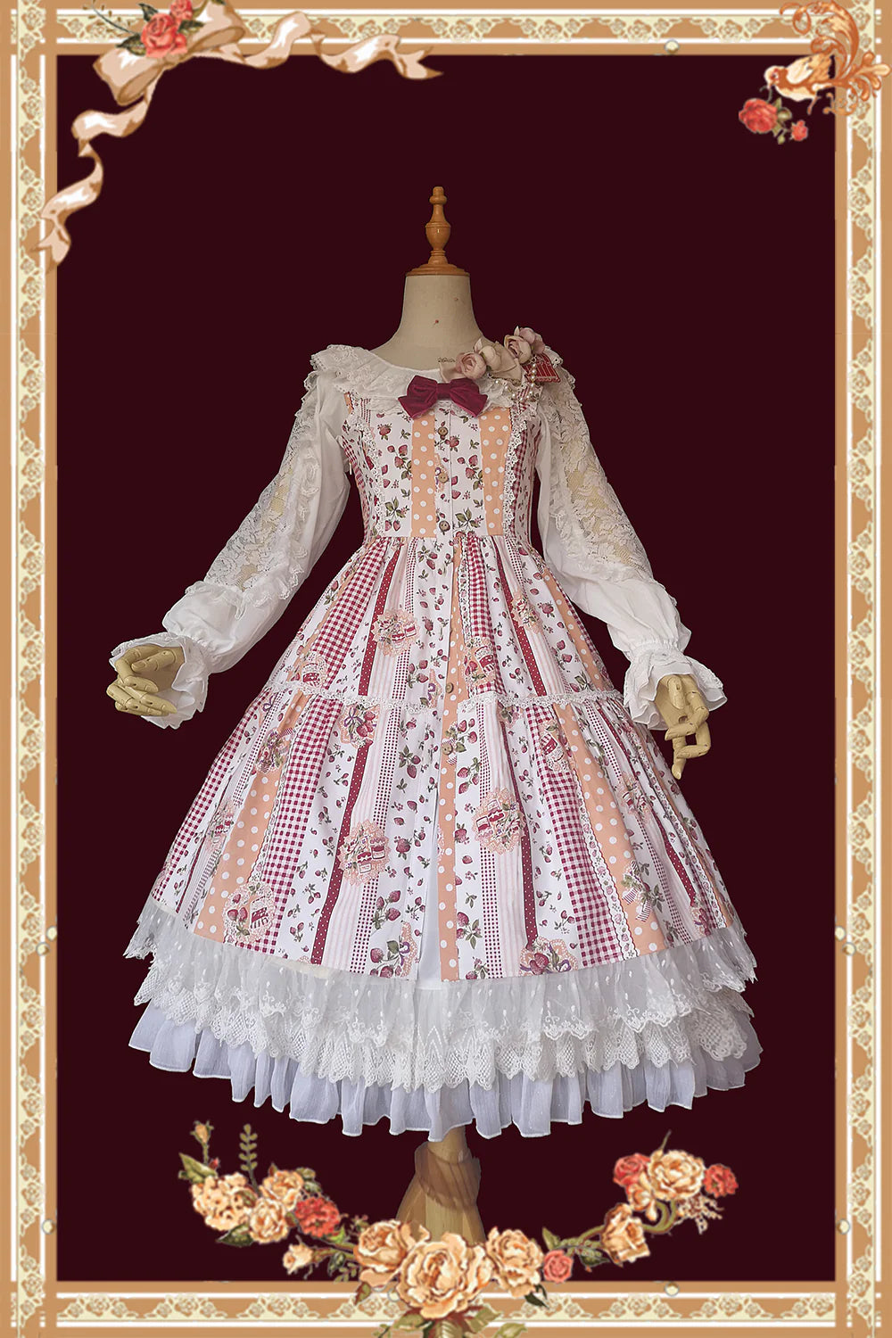 Infanta - Strawberry Plaid - Sweet Lolita JSK Dress