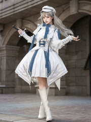 Designer's Gift - Luminous Cavalier - Military Lolita Skirt Set Long-Sleeved Shirt