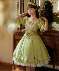 Strawberry Witch - Midsummer Star - Silver Foil Printing Lolita OP Dress