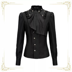 Immortal Thorn - Retro Ouji Lolita Blouse, Detachable Jabot