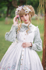 Chess Story - Rosebud Manor Version 2.0 - Vintage Country Lolita Embroidered JSK Smocked Dress