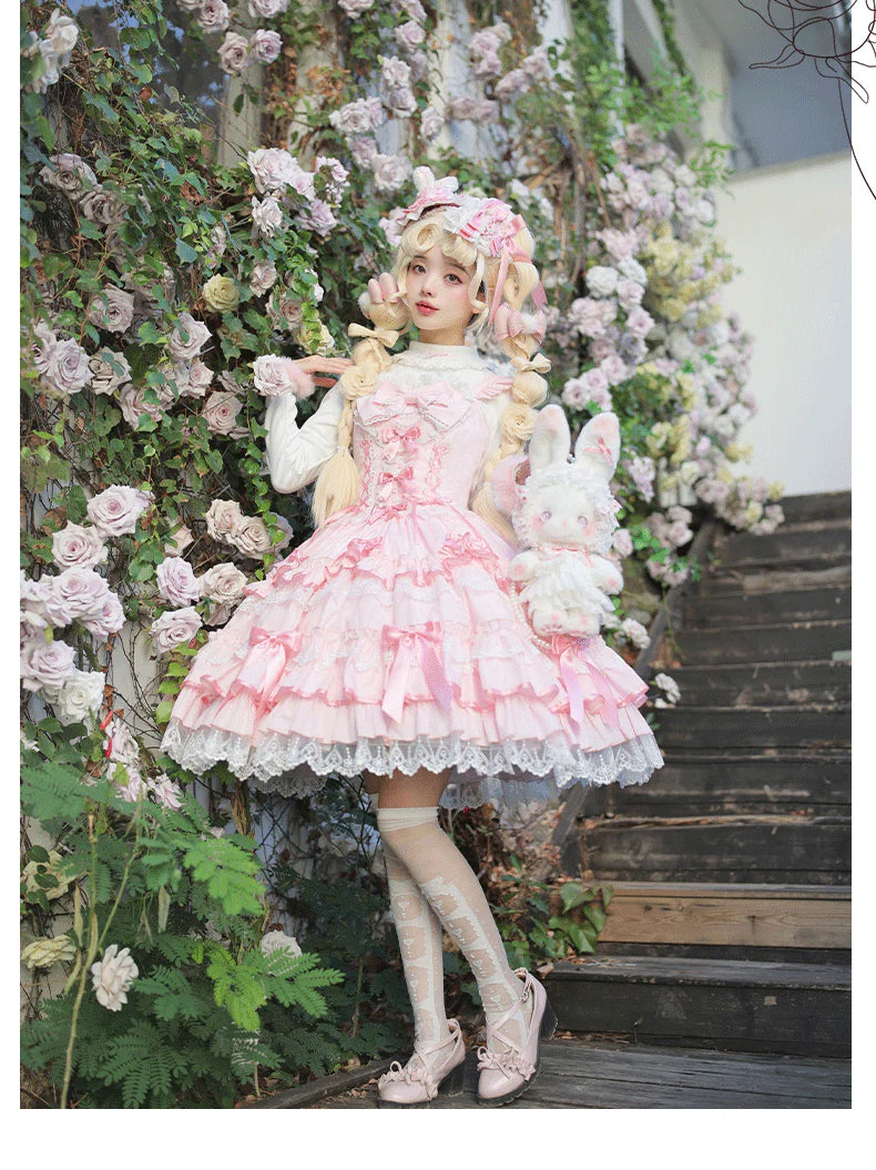 ZhiJinYuan - Love Notebook - Old School Lolita JSK Vintage Doll Tiered Dress