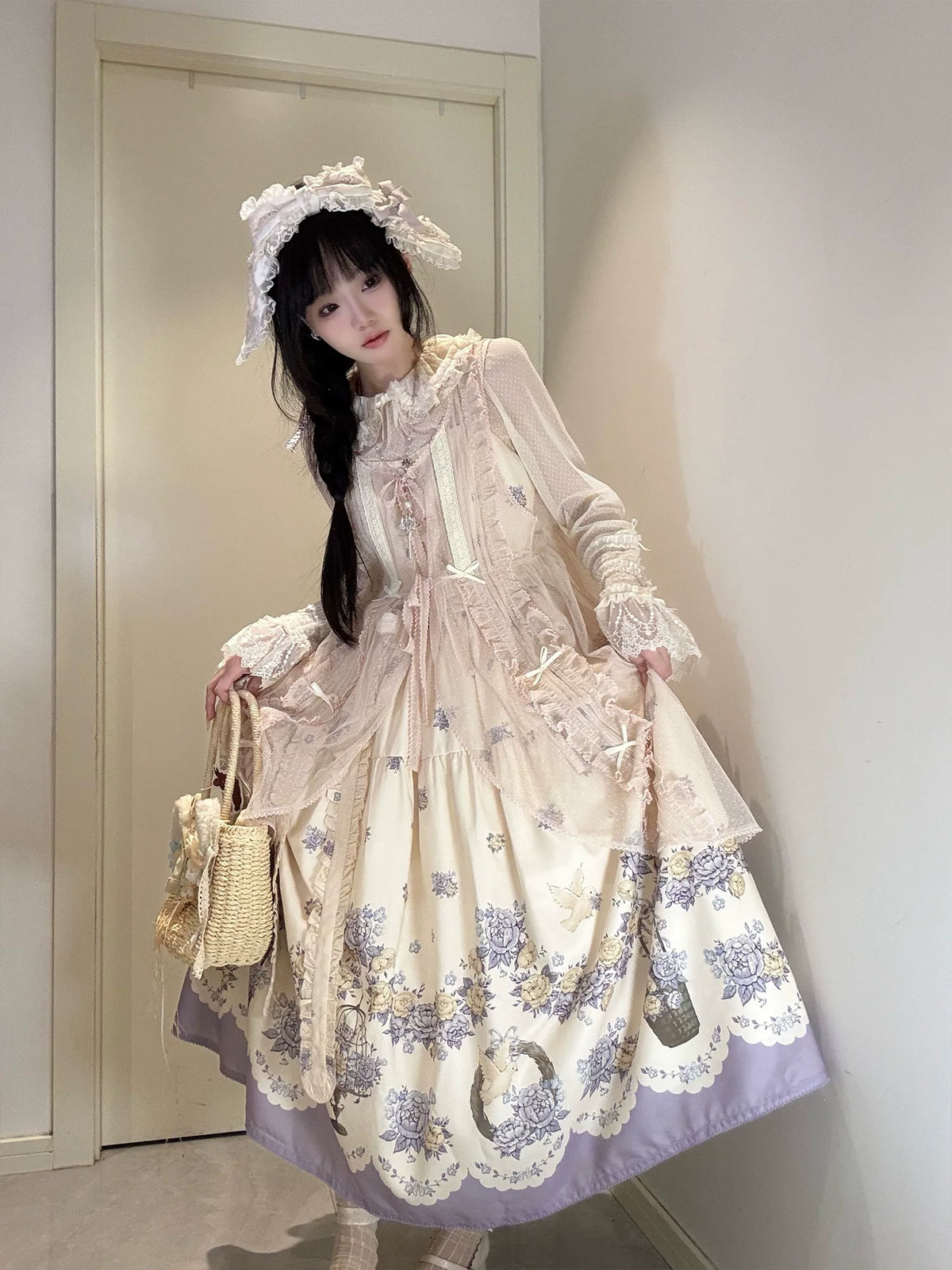 DreamWhale - Floral and Bird Series - Classic Lolita JSK Suit Floral Print Dress