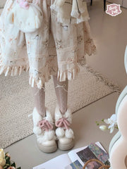 Sheep Puff - Fluffy Qubi - Winter Lolita Shoes Sweet Warm Snow Boots with Plush