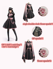 Chunlv Lolita - Dark Pink Military Lolita OP Dress Lolita Cloak