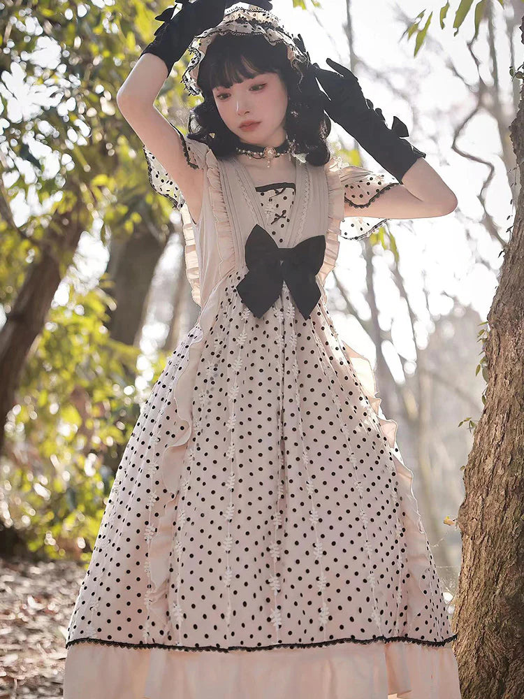 Cat-Romance - Coconut Milk Boo Boo - Elegant Lolita Polka Dot OP