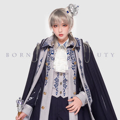 Youpairui - Sheffield - British Military Navy Blue Ouji Lolita Set