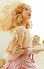 Boguta - Heidi Series - Classic Lace Puff Sleeves Blouse