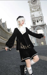 LizBird - Tomorrow Song - Ouji Lolita Loose Sweater and A-line Shorts