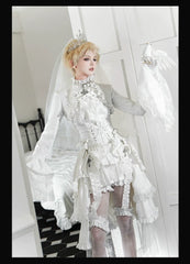 Forest Fluorescent Carps - Omega Wedding Gothic Ouji Lolita White Suit