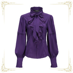 Immortal Thorn - Endless Promises - Vintage Ouji Lolita Shirt with Ruffle and Jabot Collar
