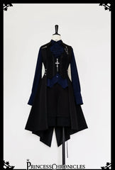 Princess Chronicles - Black and Blue - Male Lolita Ouji Swallowtail Vest