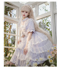 Eieyomi - Iris Love - Classic Lolita OP Princess Lolita Puff Dress and Veil