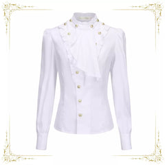 Immortal Thorn - Retro Ouji Lolita Blouse, Detachable Jabot