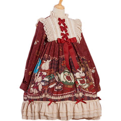 OCELOT - Crown Bear - Kawaii Daily Lolita Long OP Dress