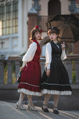 Miss Point - Rose Doll - Retro Lolita Vest Velvet Lolita Waistcoat