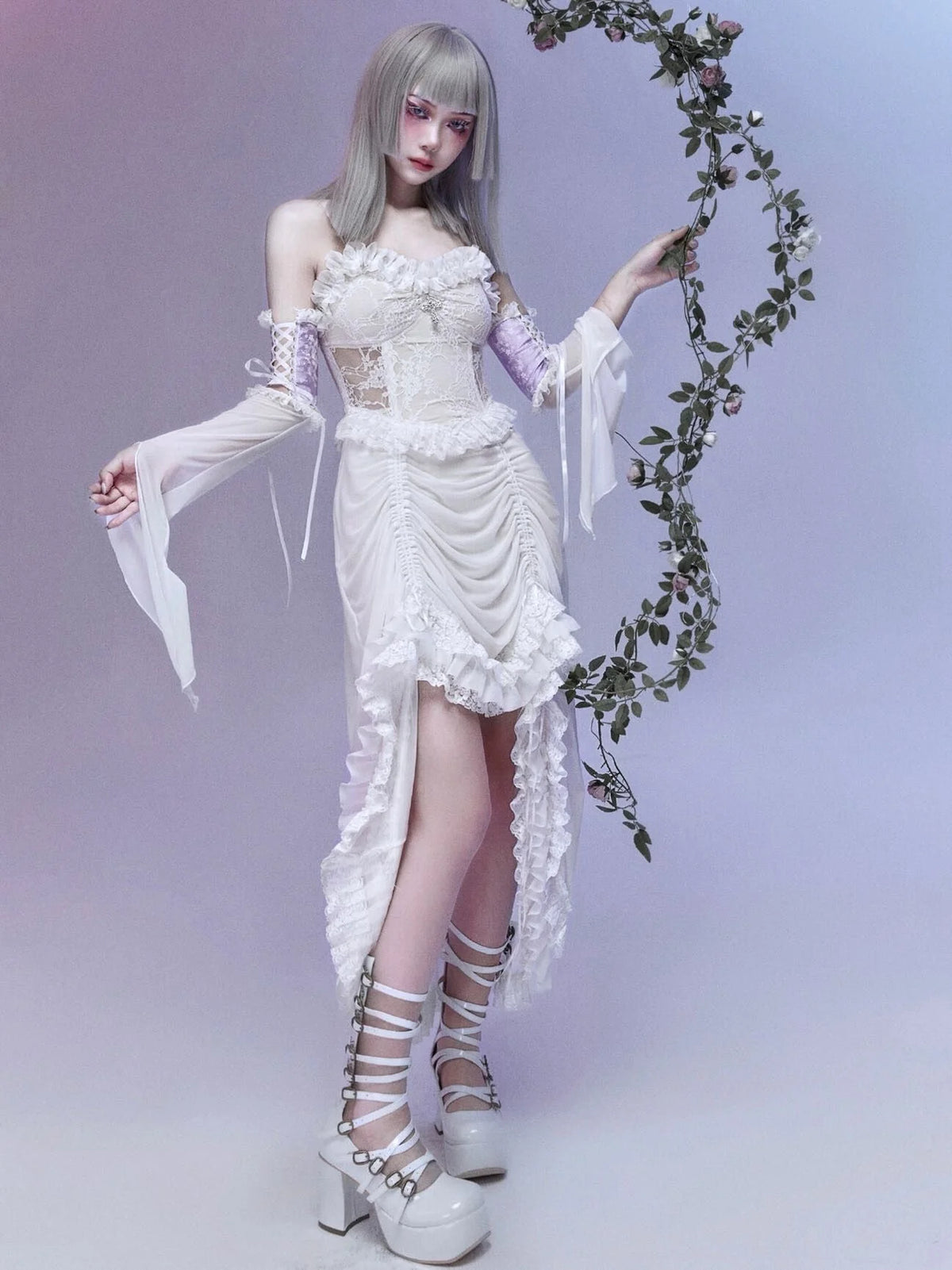 Blood Supply - God's Redemption - White Gothic Halloween Jumper Dress