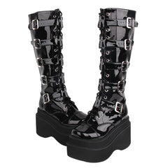 Angelic Imprint - J-fashion Punk Lolita Classic Black High Boots