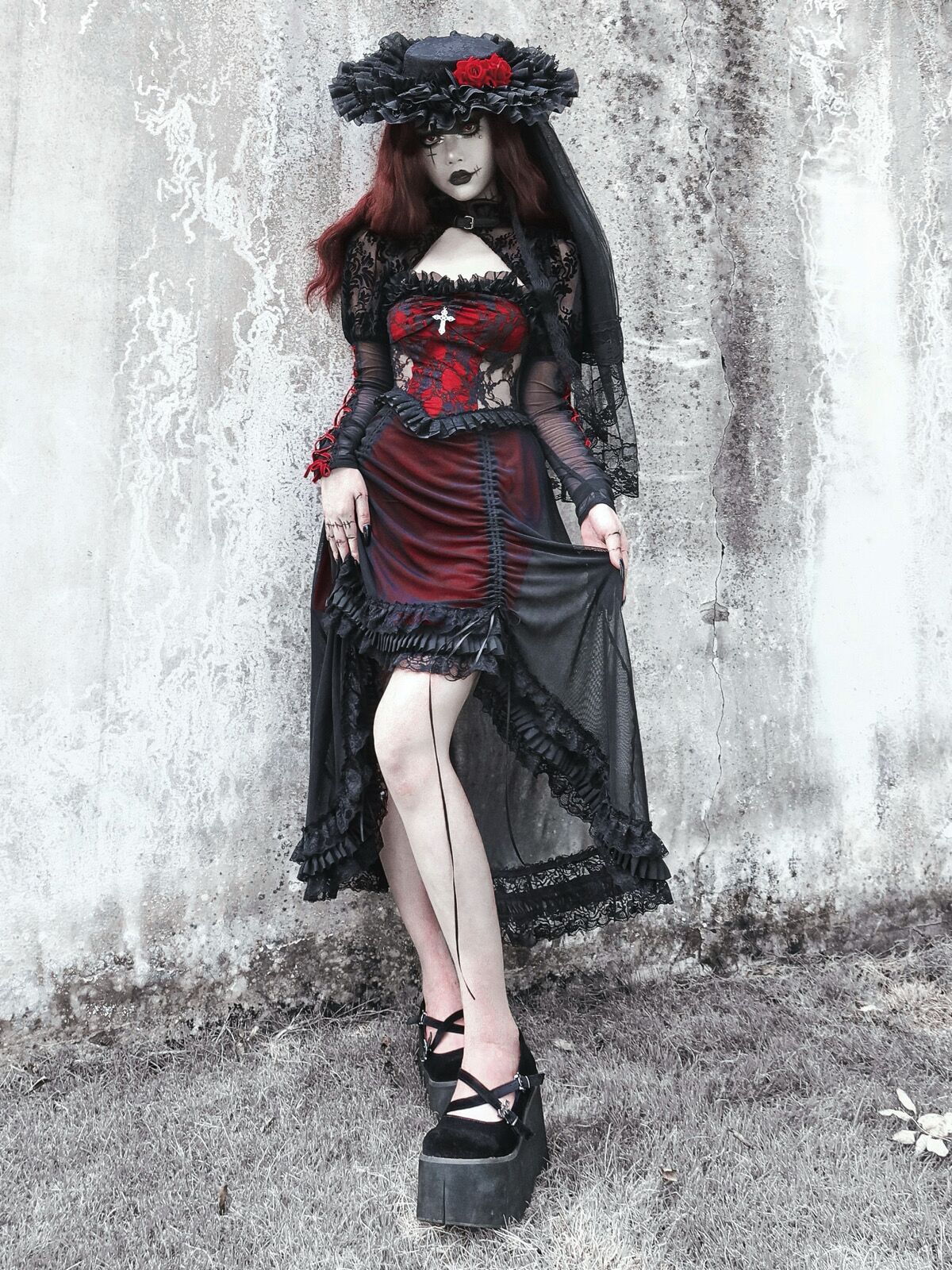 Blood Supply - Drawstring Christmas Gothic Lolita Long Dress