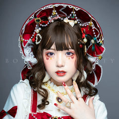 Youpairui - Leicester - Elegant Lolita Red Christmas Headdress