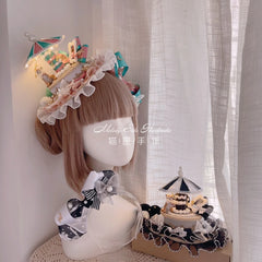 Cat Box - Night Party - Kawaii Lolita Small Top Hat KC Headdress