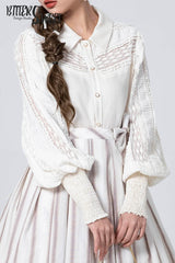 Bitter Sweet - Late Spring - Vintage Lolita Shirt Lace Long Sleeve Blouse