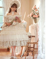 Dawn and Morning - Elegant Lolita OP Dress Sunrise Elf Long Dress