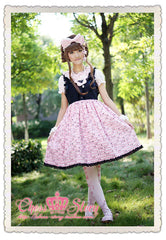 Chess Story - Black Cat Paradise - Kawaii Lolita Pink Black JSK
