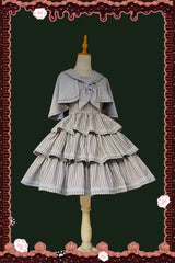 Infanta - From Afar - Vintage Striped Peppy-Style Lolita JSK & Cape