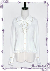 Pumpkin Cat - Gold Trim Long Sleeve Lolita Blouse