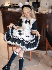 OCELOT - Leopard Bunny - Classic Maid Lolita OP with Apron and KC
